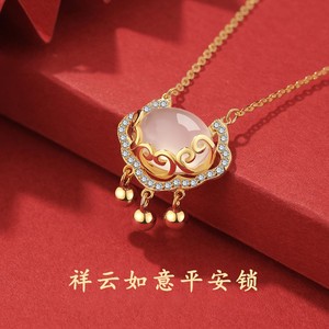 周大福星2021年新款平安锁项链女轻奢小众同心锁纯银锁骨链长命锁