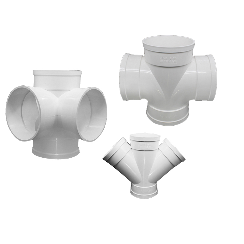 pvc立体四通 排水平面四通斜四通等径4通异径50*75 110 160 200