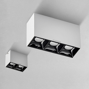 西顿照明led明装射灯双头格栅灯吸顶式免开孔客厅无主灯斗胆灯812