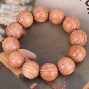 青陌 红椿木香椿木 老料文玩佛珠手串手工打磨不打蜡男女手链木珠