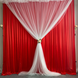 婚礼背景墙纱幔道具