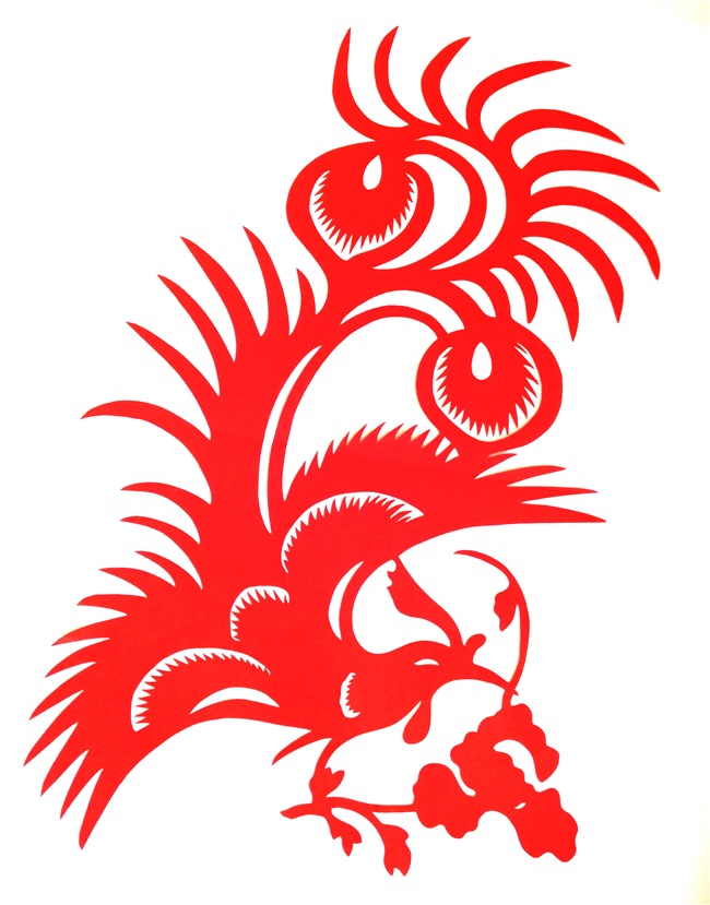 龙凤 大号剪纸纯手工结婚装饰品窗花中国传统文化礼品 龙凤 凤凰