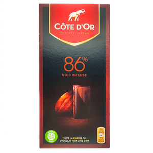 比利时进口CoteDor70%86%可可黑巧克力100克X4排块组合
