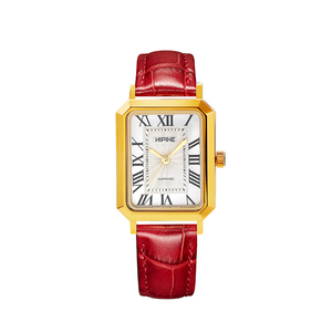 西普尼金表纯金小方表进口机芯女士防水轻奢黄金手表送礼自用0387