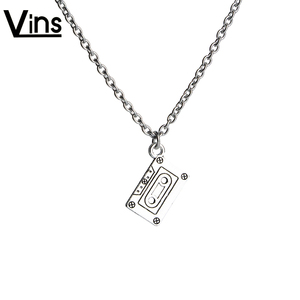 vins 个性百搭录音带项链潮流简约小吊坠情侣嘻哈毛衣链复古挂件
