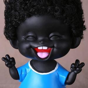 08精清立小店淘宝小黑人摆件卡通个性可爱装饰朋友创意礼品黑n色