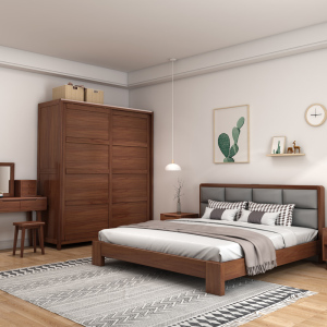 全屋家具套装组合l主卧次卧整套婚房小户型卧室实木床衣柜组合全