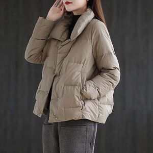 素订女装2021新款立领羽绒棉服女冬季韩版轻薄款棉衣短款外套棉袄