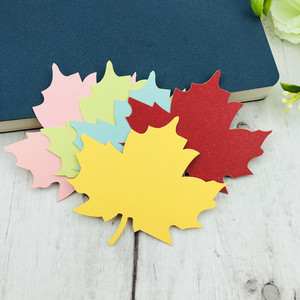 50张 圣诞卡片枫叶p形状新年心愿贺卡手写心意许愿留言卡纸