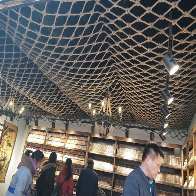 麻绳网绳子编织网格天花装饰网吊顶渔网新款粗复古服装店挂衣绳
