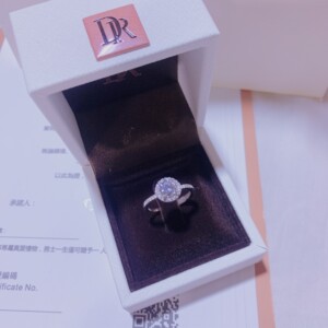 迪奥萃一克拉dr圆钻款求婚女钻戒s925银活口设计奢华百搭送女友