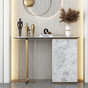 意式极简岩板进门玄关柜轻奢风现代简约门厅端景台隔断入户玄关台