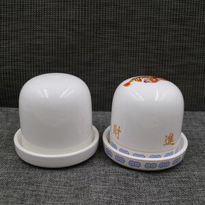 虾盅 色子骰子 金钱葫芦鸡鱼专用陶瓷筛盅手摇筛蟹骰盅色盅 盘碗