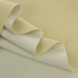 冬季新品 淡彩黄鹅黄粘衬复合型厚羊毛呢挺阔面料 大衣设计师布