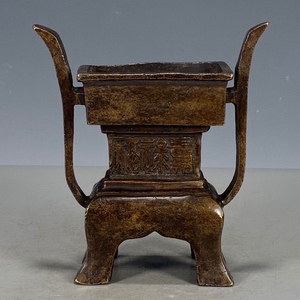 古玩杂项老铜四足鼎炉香炉古董铜器包老保真全品传世收藏品老物件