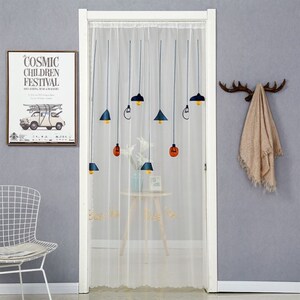 新案ins便利店门帘夏天防蚊子超密清新j阳台刺绣自粘式沙网封闭式