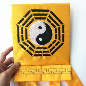 道教用品法器道士八卦帽道巾法衣道袍八卦高功帽太极八卦帽黄色