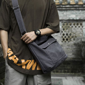 男士包斜挎包夸包斜肩包帆布包男包潮流休闲单肩包户外休闲斜挎包