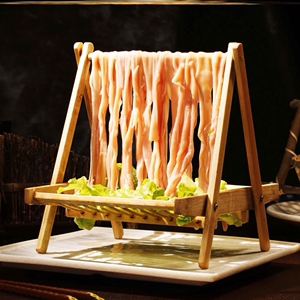 挂肠架农家挂架竹子烤肉架火锅店摆盘厨房竹编私房菜小托盘餐盘