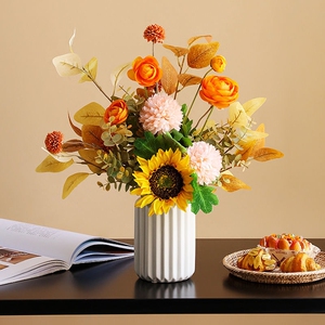 电视柜两边摆花客厅装饰品摆件花束仿真花乔迁花艺高端轻奢新款