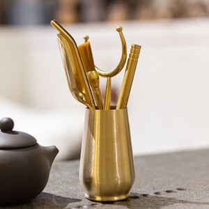 纯铜茶道六君子6件套泡茶喝茶工具套装功夫茶具茶夹茶勺全套配件
