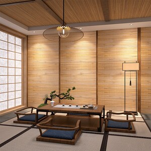 仿真竹编草席墙纸复古3d藤编中式简朴民宿客厅茶室吊顶天花板壁纸