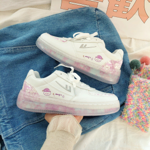 回力女鞋草莓粉果冻鞋2022早春少女鞋子ins潮百搭厚底板鞋小白鞋