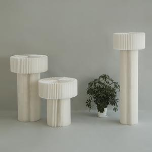 创意时尚可折叠可移动蘑菇型珠宝包包商务家用圆柱展示台陈列架