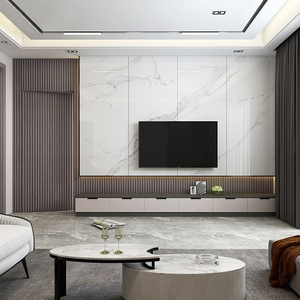 新木纤维集成墙板客厅电视背景墙现代定制格栅隐形v门护墙板背景