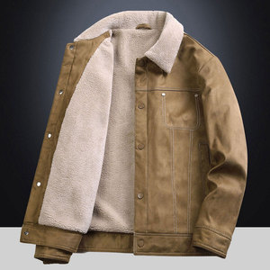 夹克男士冬季潮牌美式加绒加厚保暖休闲棉衣服短款翻毛领工装外套