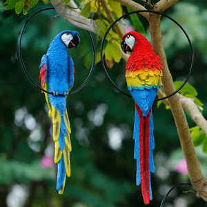 仿真鹦鹉鸟类挂饰工艺品花园摆件户外庭院子园林雕塑挂树动物装饰