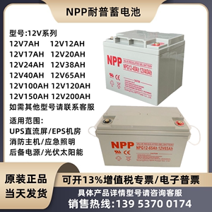 NPP耐普蓄电池NPG12V7A9A17AH24AH38AH40A55A65AH100AH直流屏UPS