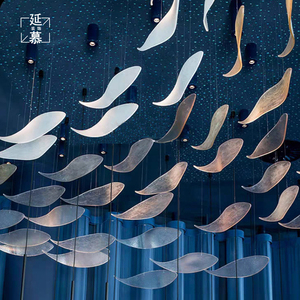 创意琉璃鱼群吊饰装饰商场吊顶空中挂件酒店餐厅天花玻璃挂饰艺术
