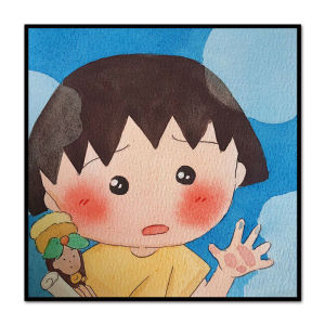 樱桃新款丙烯小丸子iy数字油画小尺寸治愈手工填充填色装饰挂画