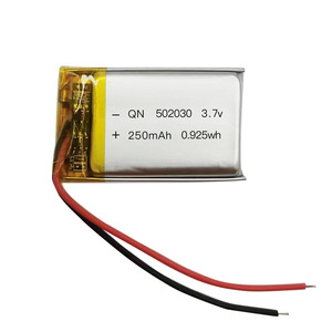 502030 3.7v软包方形聚合物锂离子电池电芯工厂带保护板引线电池