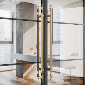 轻奢不锈钢玻璃门拉手大门拉手酒店包厢门拉手推拉门拉手木门把手