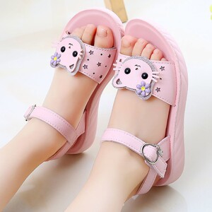女童公主凉鞋 学生小女孩露趾宝宝沙滩鞋聚氨酯儿童鞋