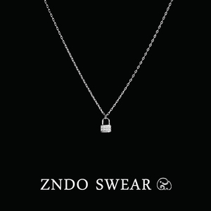 ZNDO s925银冷淡风镶钻小锁头锁扣设计感项链简约锁骨链女2023夏