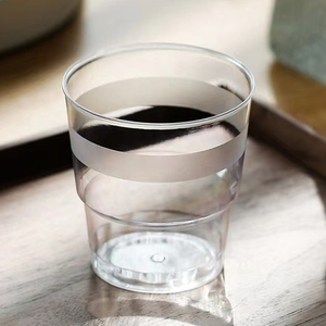 200ml磨砂茶杯金五缘航空杯一次性杯子耐高温食品级硬质透明水杯