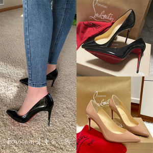christianlouboutin/cl 21新款kate尖头浅口细跟红底高跟鞋婚鞋