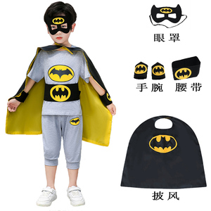 六一儿童节蝙蝠侠夏款迪士尼男童钢铁侠表演出服cosplay衣服套装