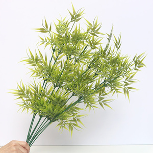 仿真竹叶假花绿植竹枝塑料竹子植物单支装饰造景客厅树叶道具植物