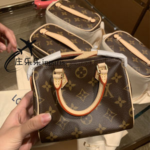 lv/路易威登女包nano speedy迷你老花枕头包单肩手提斜挎包m61252