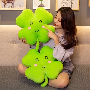 卡通幸运四叶草抱枕公仔毛绒玩具树叶玩偶床头靠垫沙发枕头布娃娃