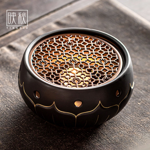 日式蜡烛温茶炉陶瓷复古烤茶炉公杯茶水保温加热底座户外煮茶配件