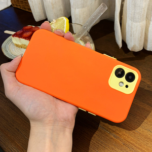 lili苹果12手机壳个性简约潮牌橙色不撞壳新款iphone12promax适用