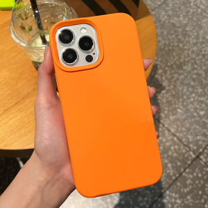 iphone13promax手机壳2021年新款十三pro橙色液态硅胶保护壳苹果12