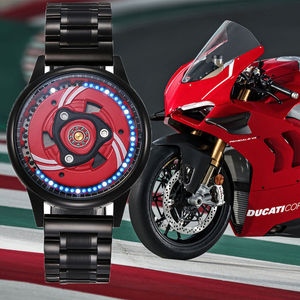 杜卡迪手表7代透明离合器盖灯光机车手表可旋转夜光石英镂空电子