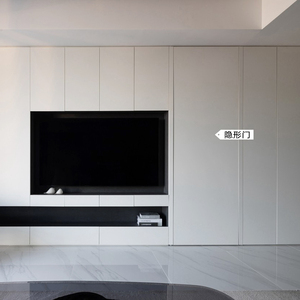 全屋定制客厅电视背景墙柜护墙板隐形门一体定做整体储物电视柜子