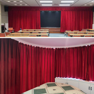 2.8米宽意大利绒布加厚复古红丝绒面料超大会议桌布遮光舞台幕布